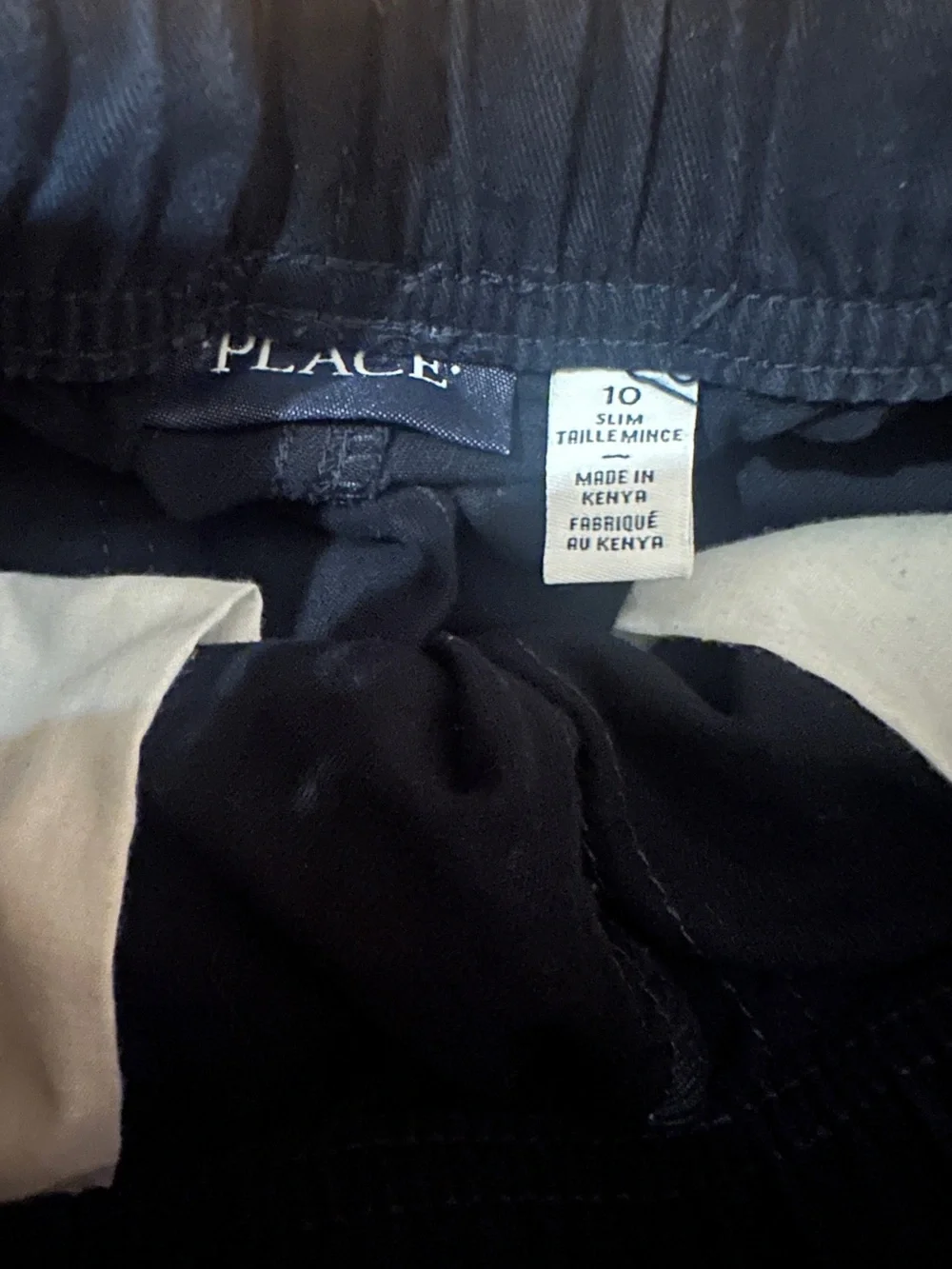 Children’s Place Lot of 2 Boys’ Cargo & Chino Pants Black Navy Sz 10Slim School